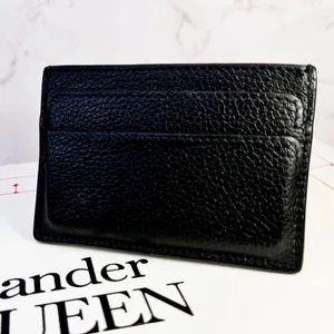 Alexander McQueen Black Leather Crystal Skull Card Holder. thumbnail 7