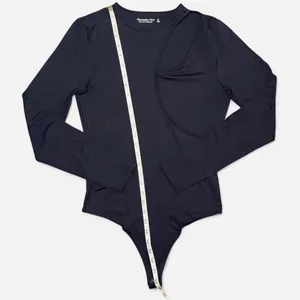 Abercrombie & Fitch Black Long-Sleeve Bodysuit with Shoulder Cut Out thumbnail 4