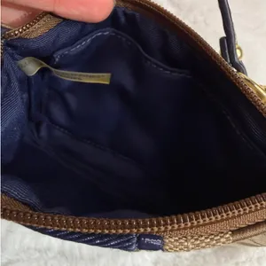 COACH Blue Brown Signature Canvas Wristlet thumbnail 4