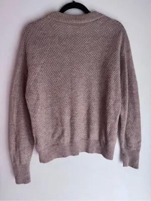 Quince Tan/Light Brown Crewneck Wool Sweater thumbnail 3