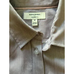 Banana Republic Tailored Fit Pinstripe Button Down Shirt Size 4 Stretch thumbnail 3