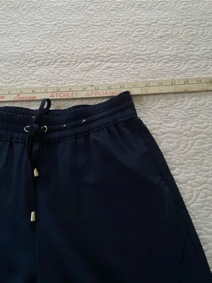 Croft & Barrow Navy Drawstring Wide-Leg Flowy Lightweight Pants Coastal Size S thumbnail 6
