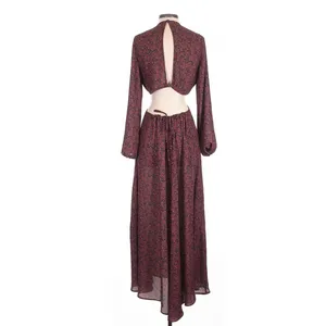 RESA Noelle Maxi Dress In Gemma Small Cut Out Front Tie Leopard Animal Print thumbnail 5