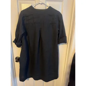 Joie Black 100% Linen Shirt Dress XS Button‎ Front Tunic Pockets thumbnail 5