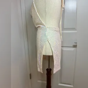 Elegant‎ Cream Halter Dress Sise Large thumbnail 7