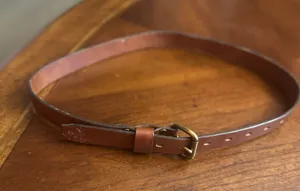 J Crew Brown Leather Belt No Size thumbnail 1