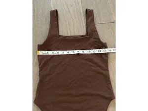 Old Navy Brown Square Neck Bodysuit Women XS thumbnail 6