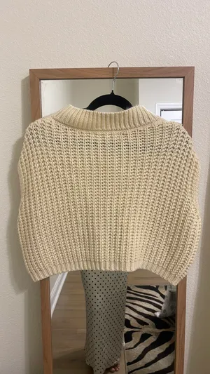 Altar'd State Cream Top Crop Knit Sleeveless thumbnail 5