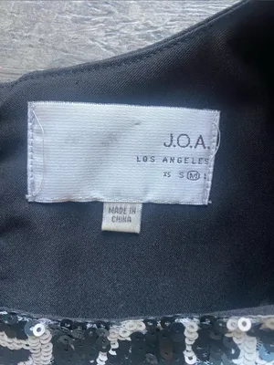 J.O.A. Black & White Sequin Animal-Print Leopard Dress Womens Sz Medium thumbnail 4