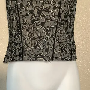 Y2K Dark Feminine Romantic Whimsigoth Regencycore Victorian Tapestry Corset S‎ thumbnail 3