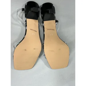 Womans New Aiunllnd Strappy Slingback Sandals 8.5 Black White Polka Dots thumbnail 6