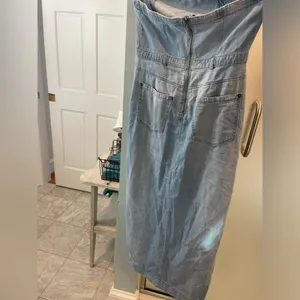 Free People Denim Midi Dress light wash thumbnail 2