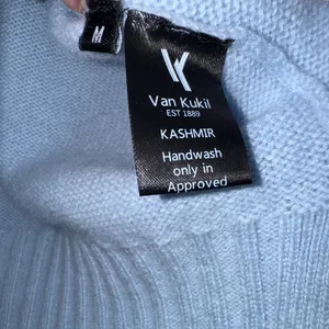 Van Kukil Light Blue Mock Neck Cashmere Sweater Medium‎ thumbnail 4