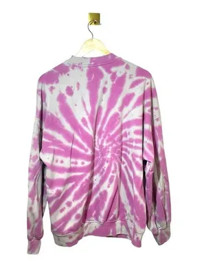H&M Pink Tie Dye Oversized Sweatshirt Crewneck Lounge Pullover S thumbnail 8