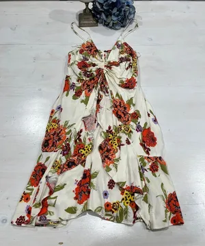 Free people white flower fit and flare dress Size‎ small like new! thumbnail 1
