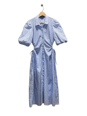 Bardot Cut Out Striped Maxi Dress Blue Size XS Coastal Preppy Cottagecore Summer thumbnail 2