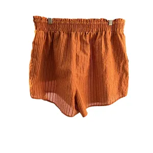 Wild Fable Women's Orange Striped Smocked Paperbag Waist Shorts - Size XL thumbnail 2