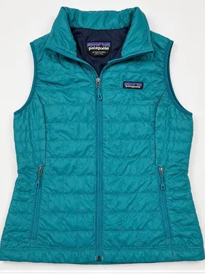 Patagonia Quilted Insulated Full Zip Puffer‎ Vest Teal Blue Gorpcore Womens M thumbnail 1