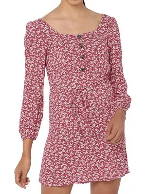 American Eagle‎ Floral Red Dress thumbnail 1