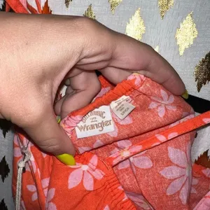 NWT orange Billabong X Wrangler Perfect Pair Tie Strap Floral Daisy Crop Top siz thumbnail 8