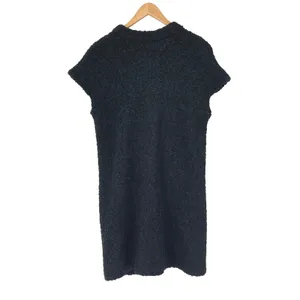 Free People Black Boucle‎ Knit Short Sleeve Vest Coat Gold Snap Button XS Cozy thumbnail 2