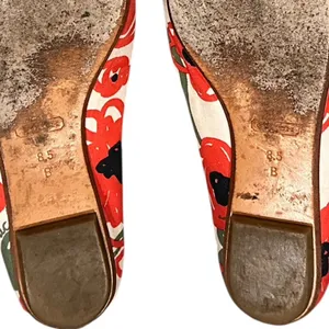 Coach Malika Floral Tassel Satin Loafer Red, Green, Cream Black Shoes 8.5 thumbnail 6
