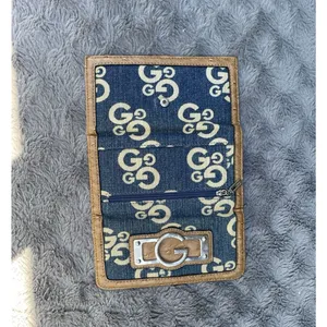 G By Guess Slim Amore Wallet 90s Y2K Monogram Denim Faux Gator Leather thumbnail 11