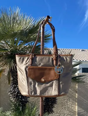 Michael Kors Brown and Beige Large Purse thumbnail 2