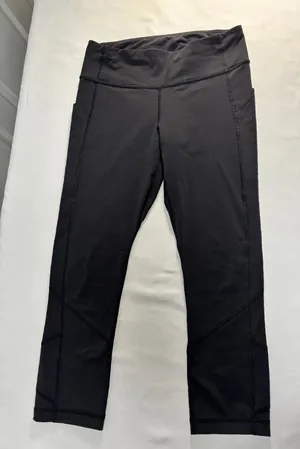 Lululemon Black Cropped Leggings (Estimated Size 6) thumbnail 1