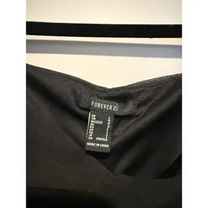 Forever 21 Black Mesh Ruched Long Sleeve Crop Top Blouse Square Neck Large thumbnail 2