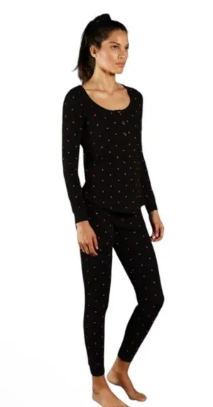 NEW Revolve Plush Thermal Heart Pajama + Scrunchie Set size XS thumbnail 2