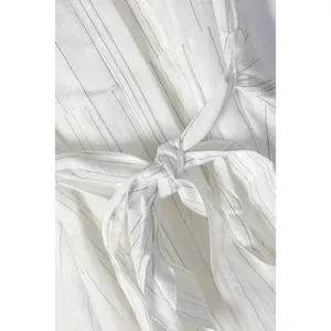 ✨Delightful Moments White Striped Puff Sleeve Button-Up Dress Lulus✨ thumbnail 8