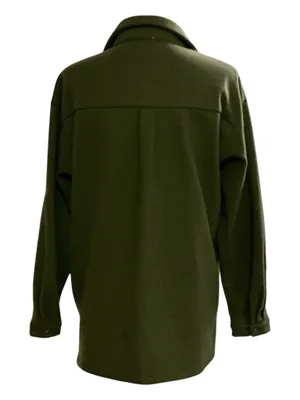 Princess Polly Army Green Fleece Button Front Shaket Shirt Jacket - US 6 thumbnail 2