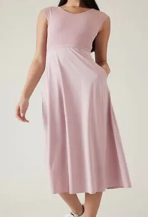 Athleta Ryder Smoked Mauve Cap Sleeve Midi‎ Dress thumbnail 1