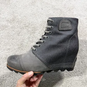 Sorel Women’s PDX Lexie Wedge Lace-Up Ankle Boots Bootie in Gray Quarry 10 thumbnail 11