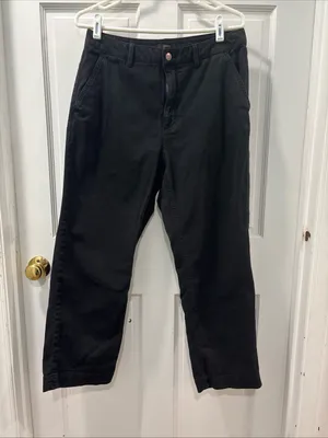 Quince Women’s Organic Stretch Cotton Twill Straight Leg Cropped Pant 10 Black thumbnail 3
