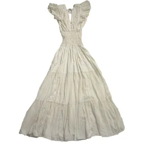 NWT Jen's Pirate Booty Purple Rain Maxi in Natural Ivory V-neck Tiered Dress M thumbnail 6