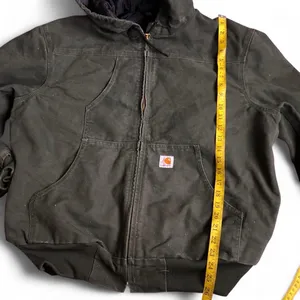 Carhartt Mens J244 MOS Canvas Full Zip Jacket Quilted Lining Insulated Green Sz L thumbnail 4