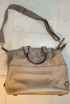 Moda Luxe Taupe Convertible Satchel Crossbody‎ Bag Gold Hardware thumbnail 1