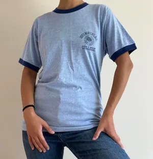 Collegiate Pacific Blue True Vintage Ringer Tee Quinnipiac University thumbnail 4