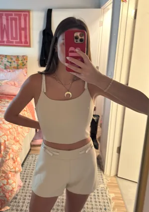 Boutique Cream, matching shorts and a tank set thumbnail 2