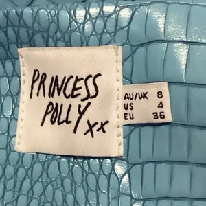 Princess Polly Womens Blue Faux Leather Croc Embossed Blazer Coat Jacket Size 4 thumbnail 4