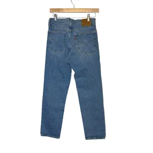 Levi's Premium Wedgie Straight Leg Jeans Womens‎ Blue Denim 26x27 Button Fly thumbnail 4