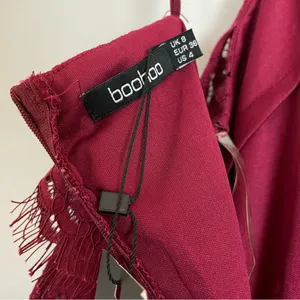 Boohoo Jess Lace Open Shoulder Dress Midi Berry NWT New Cocktail Straps‎ Bodycon thumbnail 8