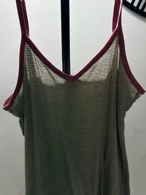 PINK Victoria's Secret Grey Striped Cami with Pink Trim thumbnail 2