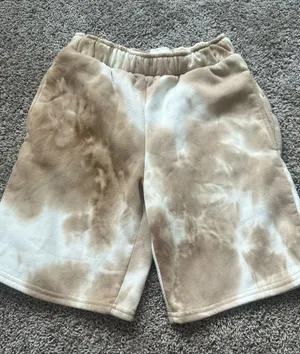 refuge Tie-Dye Athletic Shorts in Cream and Tan thumbnail 1