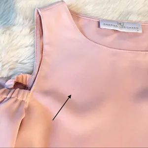 AMANDA UPRICHARD Cold Shoulder Blouse Top Short Flutter Sleeve Light Pink XS‎ thumbnail 9