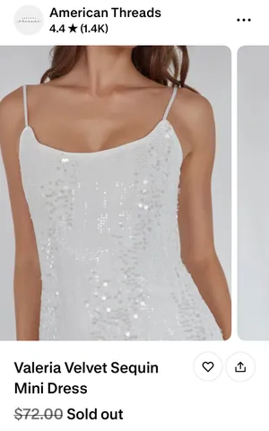 Brand new American threads white sequin mini dress.  thumbnail 7