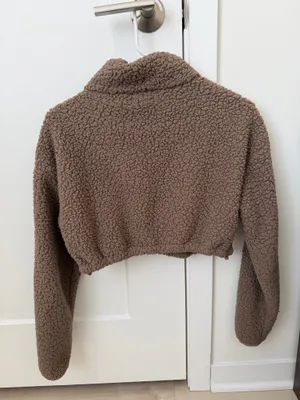 SKIMS Sherpa Teddy cropped zip up thumbnail 2