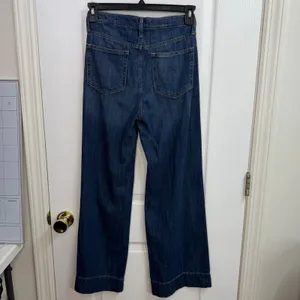 Vintage GAP blue medium wash high rise wide leg denim 100% cotton jeans flare 2 thumbnail 5
